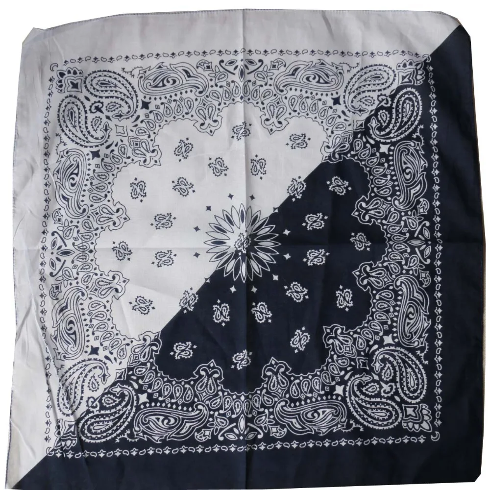 FOXMOTHER  New Hip Hop 100% Cotton 55cm*55cm Black Red Paisley Printed Bandanas For Women/Men/Boys/Girls