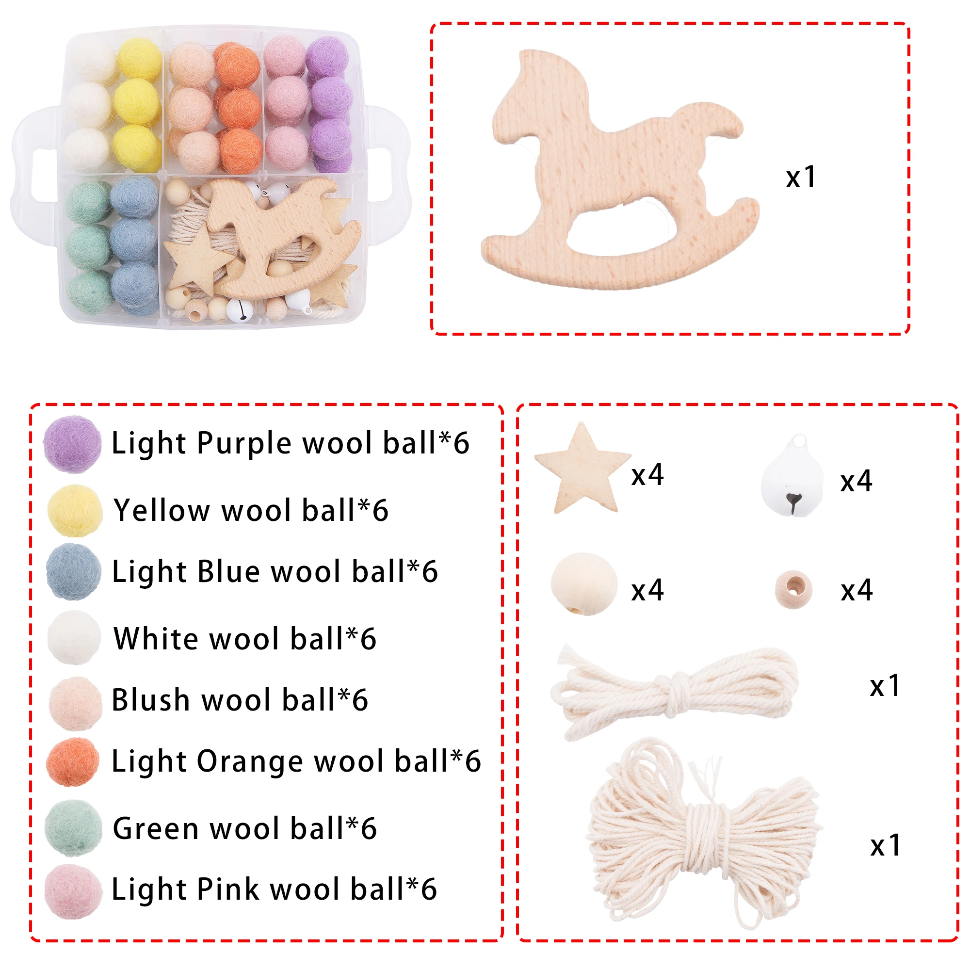 Let's Make Baby Rattles Crib Mobiles Diy Nursing Jewelry Combination Package Crochet Beads Round Geometric Baby Wooden Teether