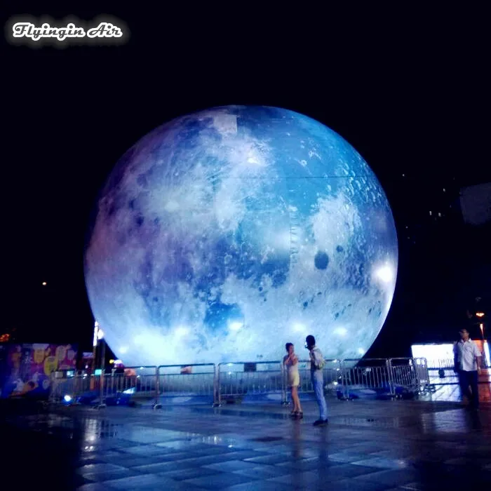 

Personalized Lighting Inflatable Moon Ball Hanging/Ground Airblown Moon Planet With Led Light For Music Party And Concert Night