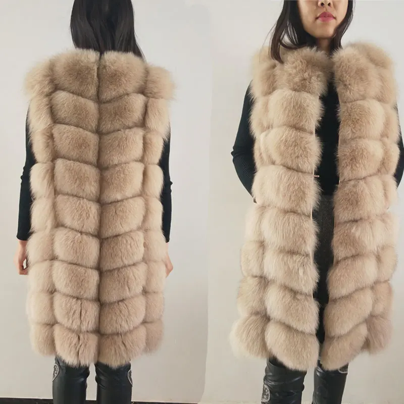 Real Fur Vest Women's Winter Warm Natural Fox Fur Vest Thickened Cold-Proof Coat Support One Piece Of Customization QD.YISHANG