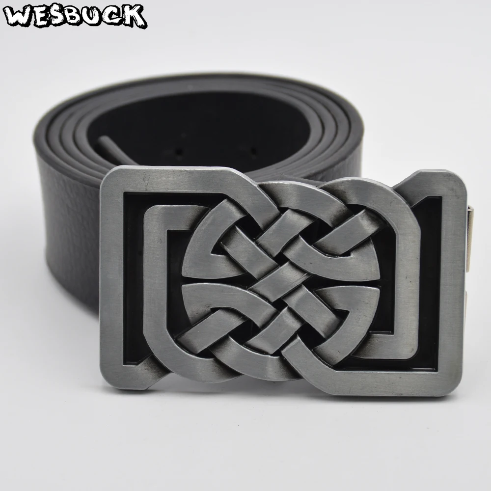 WesBuck Brand Meltal Cool Belt Buckls For Men\'s Belt Buckles Western Cowboy Cowgirl Belt Buckle With PU Belt
