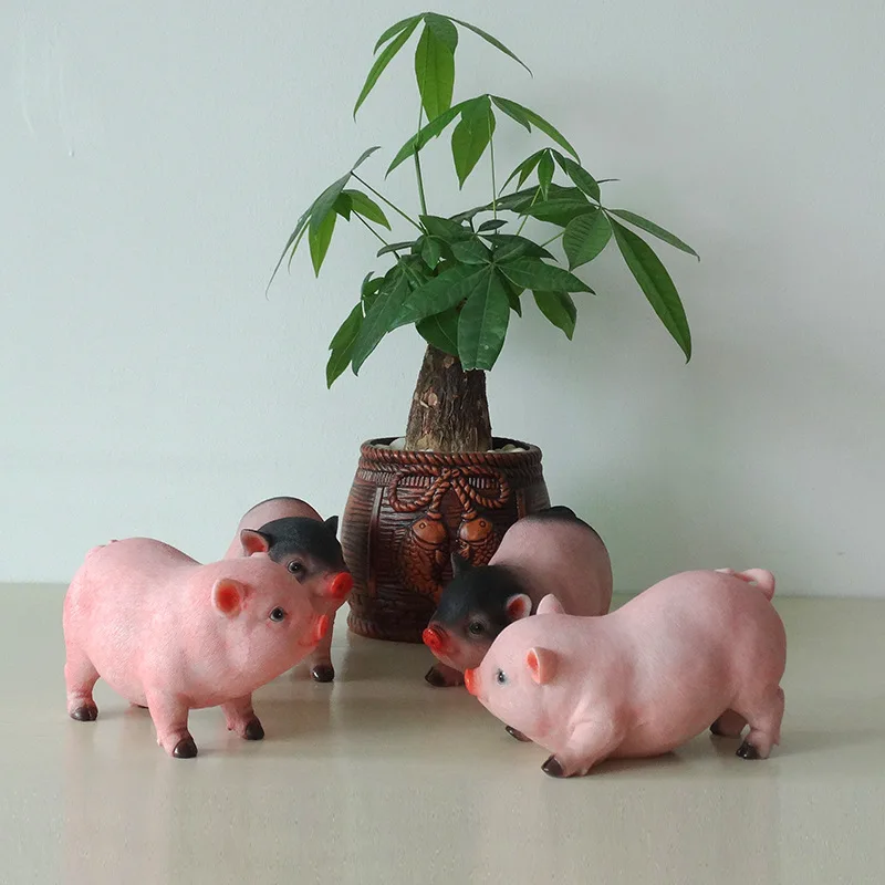 

Miniature Pig Portraits, Living Room, Porch, Small Adornment, Children's Room, Lovely Animal Model, Birthday Gift. Home Decor