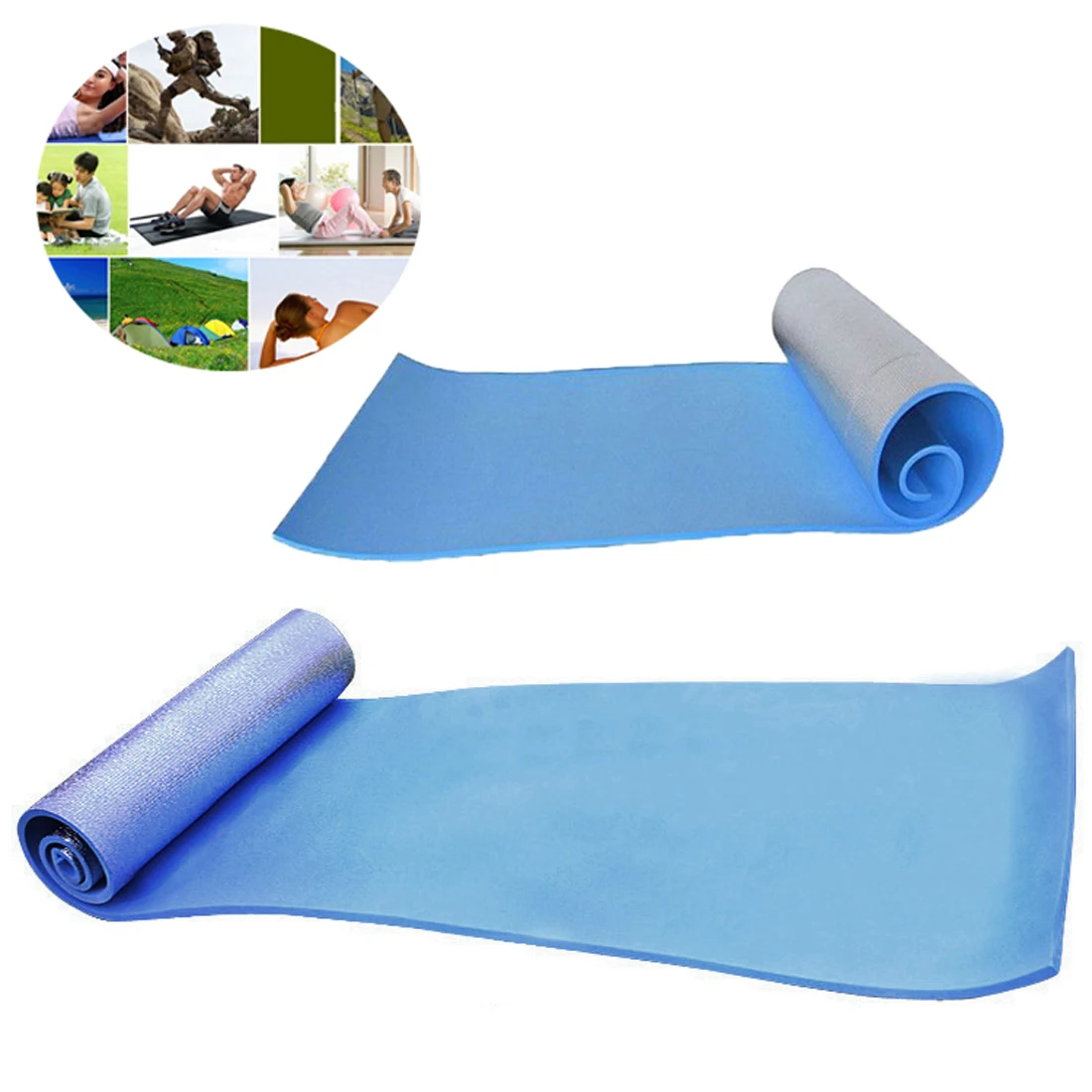 One-sided Aluminum moisture yoga mat outdoor camping sleeping pad lunch break pad Single widened Extra Thick EVA Yoga pad