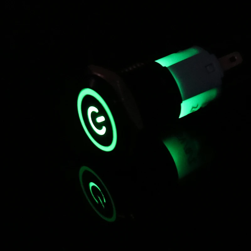 LED momentary 16mm Waterproof Metal Push Button Switch 5V 12V 220V