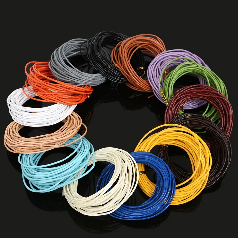 5M 1.5mm 100% Real Leather Jewelry Cord String Beading Cords DIY Accessories for Necklace Bracelet Jewelry Material Supplies