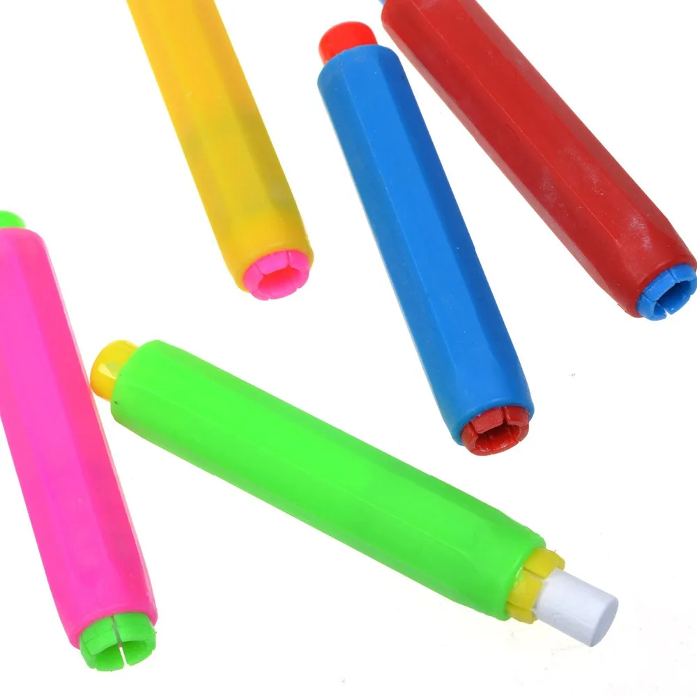 Pack of 8 Plastic Chalk Keeper Holder, Random Color