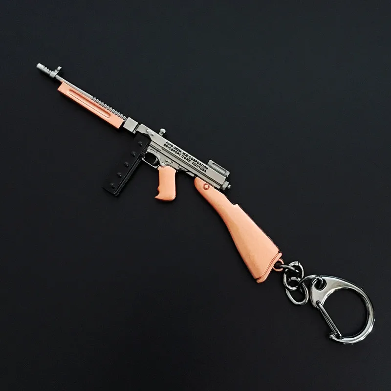 10cm Game PUBG Playerunknown's Battlegrounds Cosplay Weapons Gun Model Keychain High Quality Alloy Key Rings For Player Gift