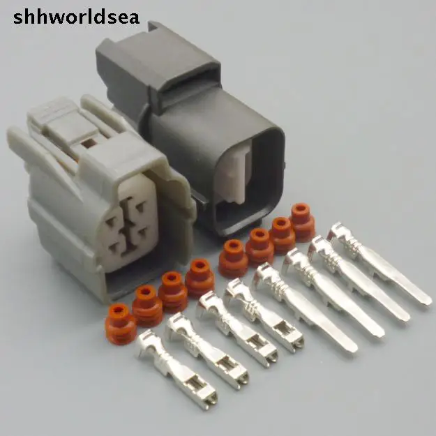 

shhworldsea 5/30/100set 2.0mm 4 pin connector male female for honda Accord S2000 2.0L F20C VTi-R 2.2L H22A O2 oxygen sensor plug