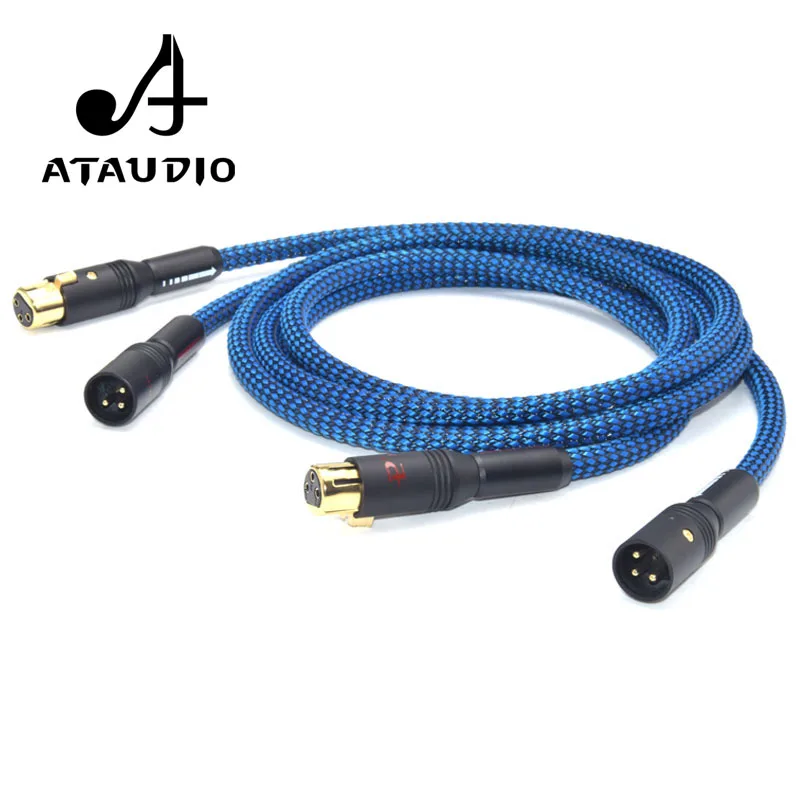 ATAUDIO Silver Plated Hifi XLR Cable High Performance G5 2 XLR Male to 2 XLR Female Cable