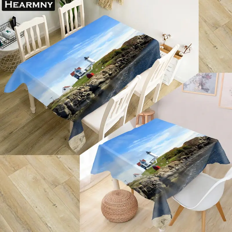 Custom Lighthouse Tablecloth Decorations Home Rectangular Party Table Covers Office Plain More Size Kitchen Dining Table