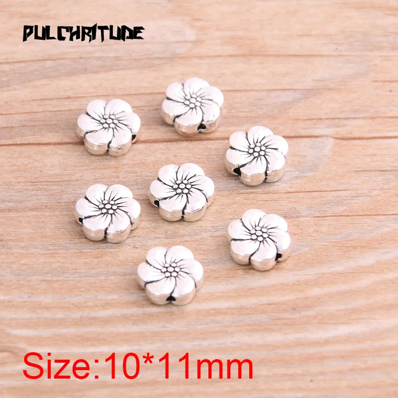 14pcs 10*11mm Two Color Flower Bead Spacer Bead Charms For Diy Beaded Bracelets Jewelry Handmade Making