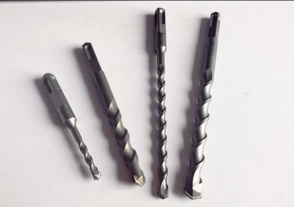 Square Shank 4 Slots Rotary Electric hammer Drill Bit 8*150/200/250mm  Wall cement concrete construction drill bit