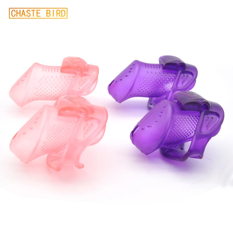 CHASTE BIRD Male New Design Chastity Device Plastic Lightweight Breathable Cock Cage Adult Belt Sex Toys With Code Lock