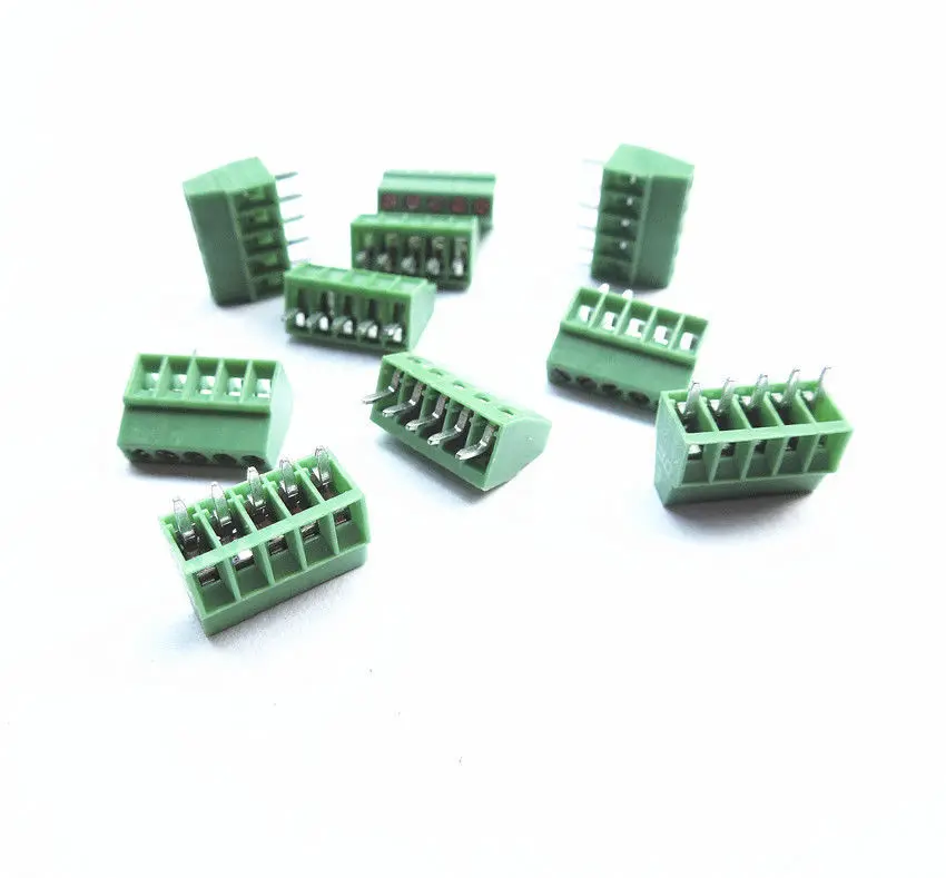 

20pcs 5 Poles/5 Pin 2.54mm/0.1" PCB Universal Screw Terminal Block Connector