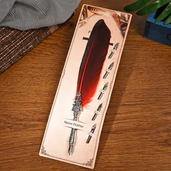 BNB 멀티 컬러 크리에이티브 빈티지 깃털 펜촉, 조각 꽃 바디 라운드 딥 워터 펜, 학생 필기 만년필, 휴일 선물