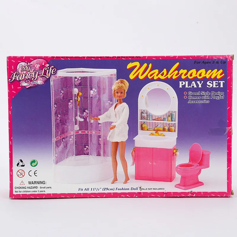 case for barbie doll accessories bathroom furniture compositions containing shower toilet and other grooming table