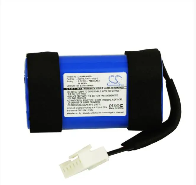 Cameron Sino 7800mAh battery for JBL Charge 4 4BLK 4J JBLCHARGE4BLUAM 1INR19/66-3 ID998 SUN-INTE-118 Speaker Battery