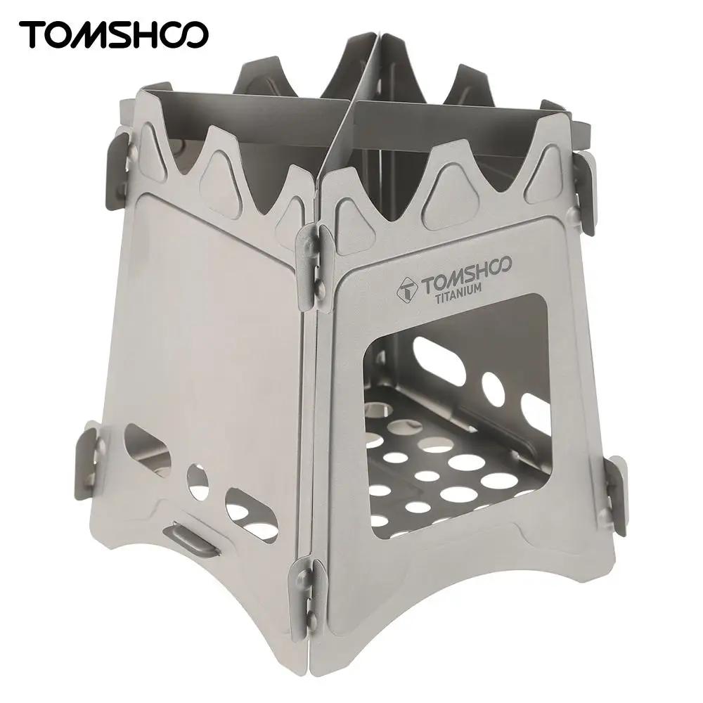 

TOMSHOO Camping Wood Stove Portable Folding Lightweight Titanium Wood Burning Backpacking Stove for Outdoor Survival Cooking