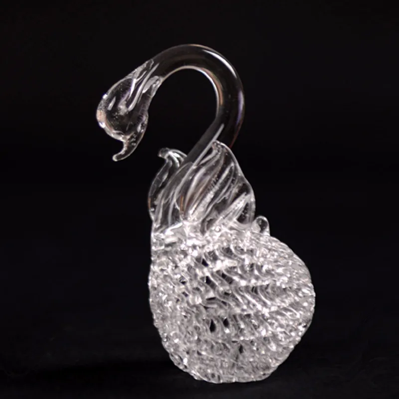 Spun Craft Glass Swan Beautiful Wedding Gift Crystal Swan Home Decorative Glass Pair Swans Friend Gift