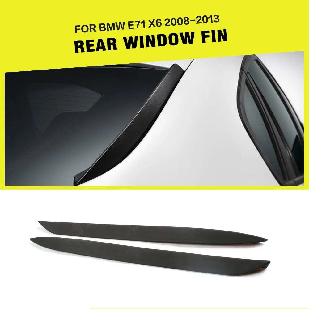 

Rear Window Side Spoiler Wing Trunk Trim Sticker for BMW E71 X6 2008 - 2013 PU Unpainted Black