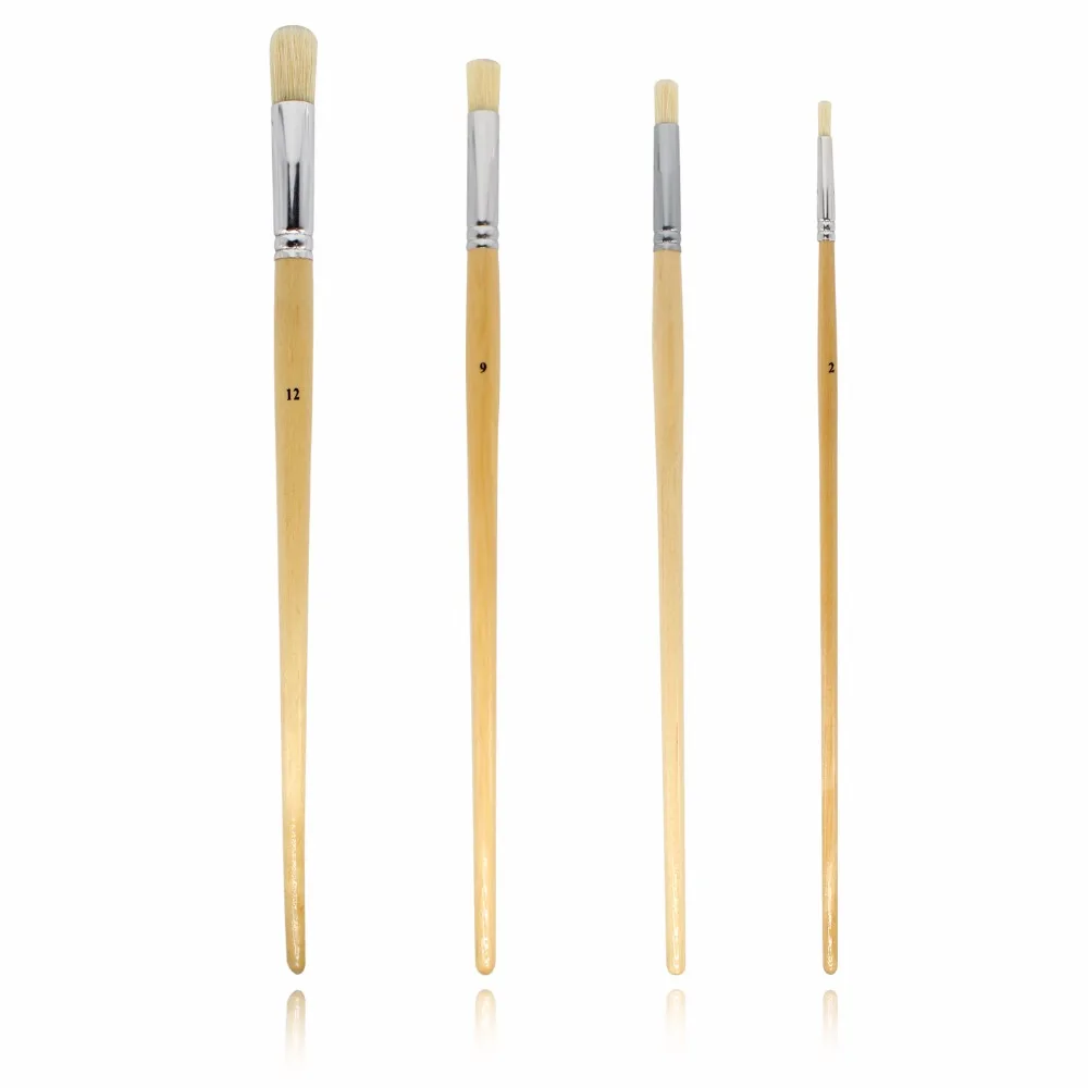 Кисть для рисования маслом, 4 шт.
