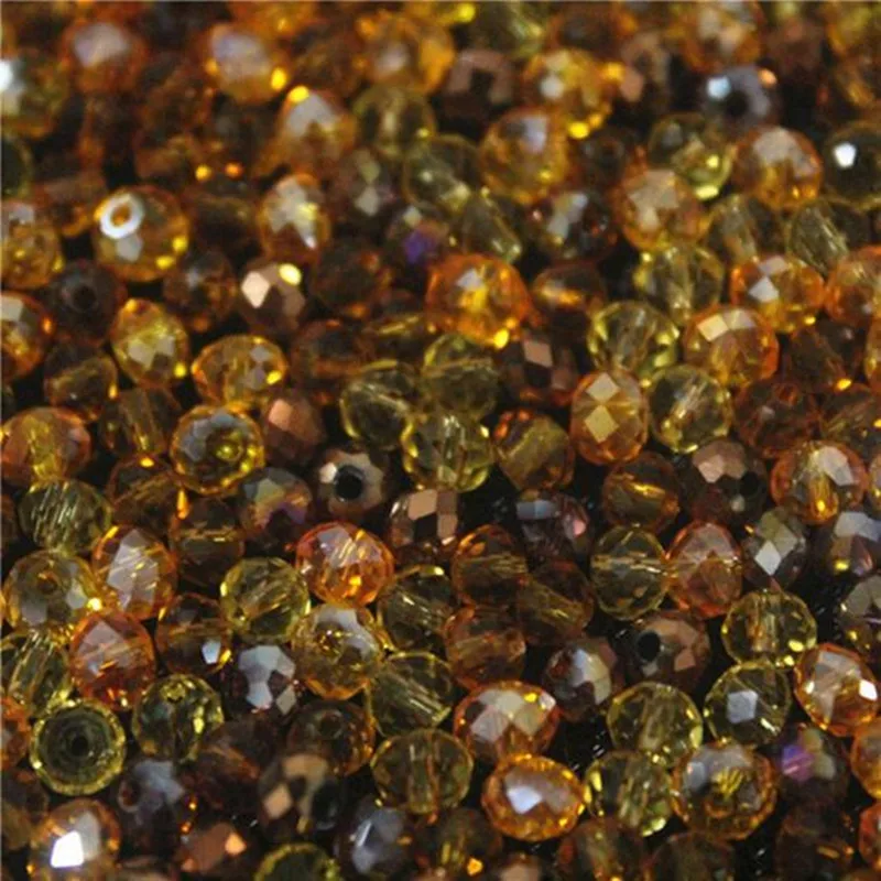 4mm Mixed Warm Color Rondelle Facet Crystal Beads, 100pcs,Top Quality, B470