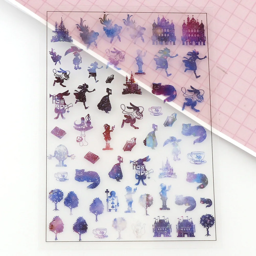 5 Vellen Gril Vogels Birdcage Stijl Scrapbooking Sticker Transparant Diy Hars Uv Mold Micro Stickers Sieraden Vulling Gereedschap