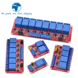 DIYTZT 1 2 4 6 8 Channel 5V 12V Relay Module Board Shield with Optocoupler Support High and Low Level Trigger for Arduino