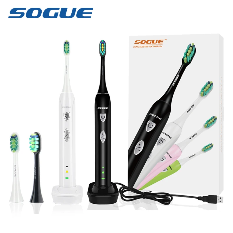 

SOGUE Sonic Electric Toothbrush Electronic Maglev Motor USB Charge 1 holder 2 FDA brushhead S51 Escova de Dente Eletrica Sonico