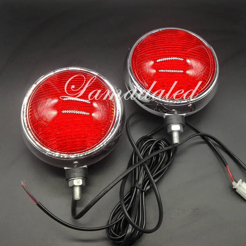 red blue round 2X50led High bright police motorcycle led strobe lights patrol motorbike front flash warning lamp 12V