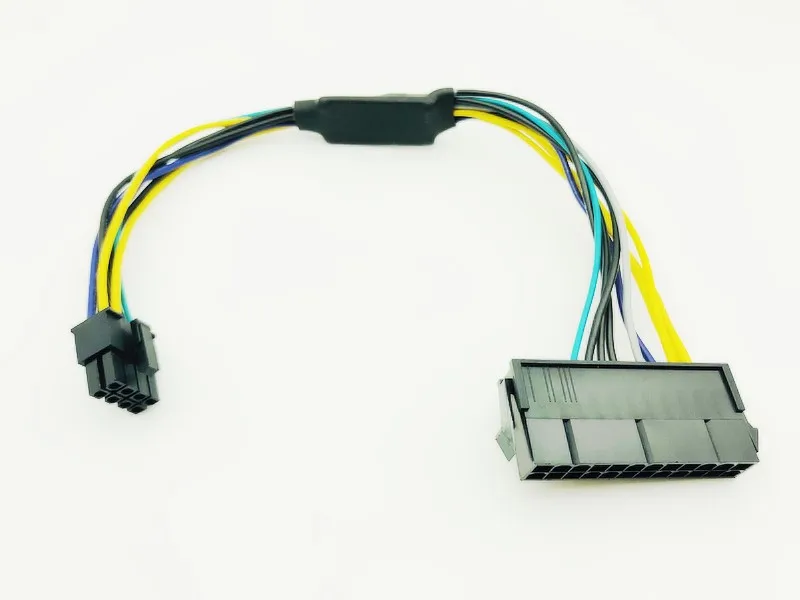 10 PCS 24Pin to 8Pin สายไฟสำหรับ Dell 30 ซม. Optiplex 3020 7020 9020 แหล่งจ่ายไฟ ATX เมนบอร์ดอะแดปเตอร์สาย ATX 24 P ถึง 8 P