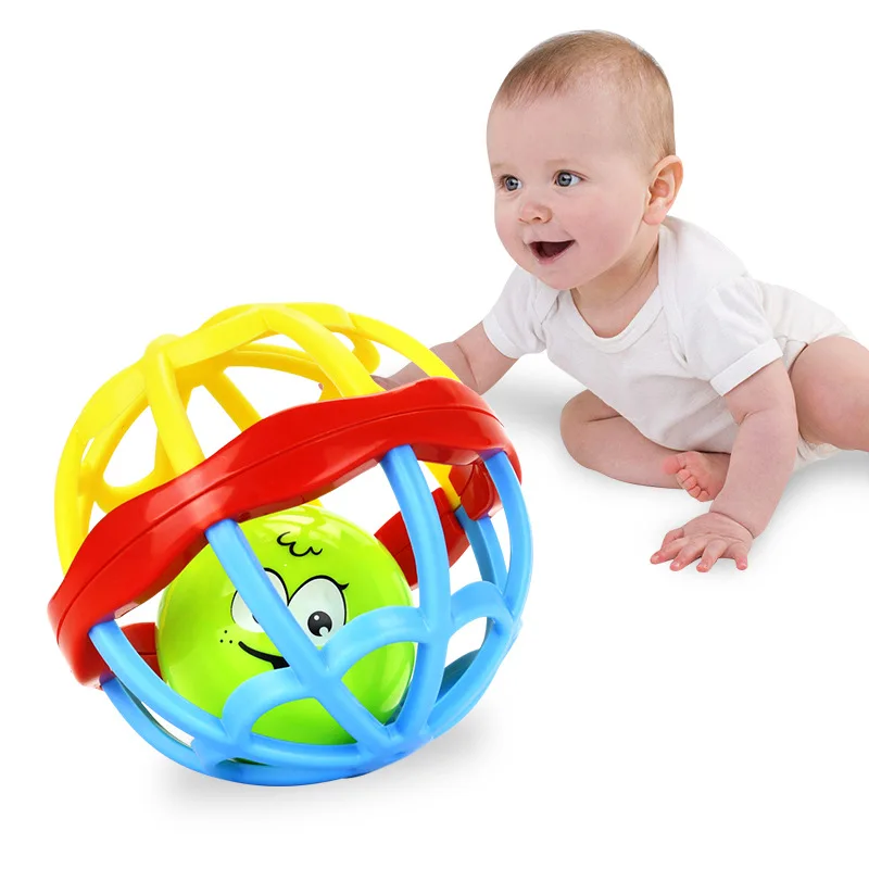 Baby Toy Rattle Rolling Ball Bell Hand Soft Shaking Ball Kids Carriage Cartoon Pendant Walker