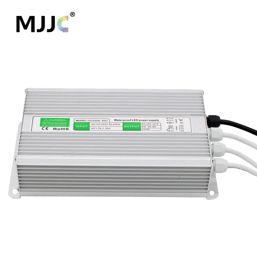 

12V 24V LED Lighting Transformer Waterproof Power Supply Unit Driver Electronic AC 110V 220V to 12 24 Volt 200W 250W 300W 360W