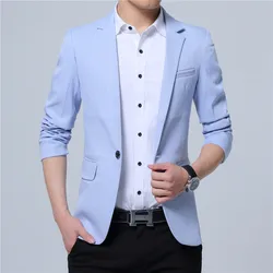 Blazer en coton Slim Angleterre imbibé Blaser Mascul37Veste masculine Blazer Hommes Taille M-5XL Nouvelle mode Printemps Automne 2023