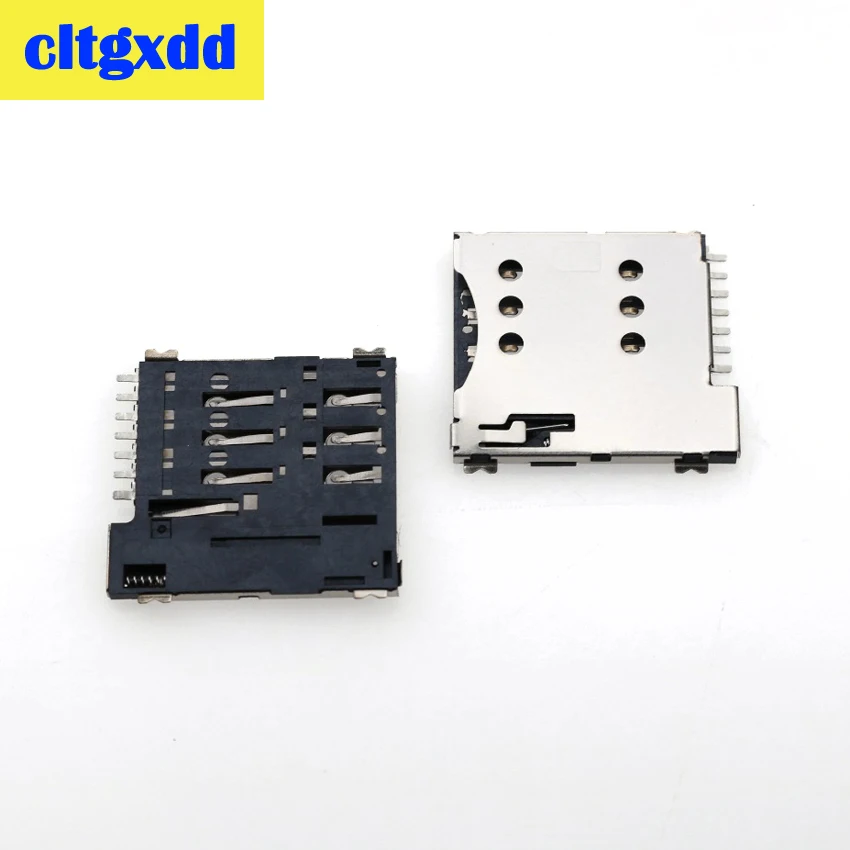 cltgxdd 2pcs Micro SIM Card holder connector 7P 7Pin Card Slot/Self push with switch 17.5*15.5MM