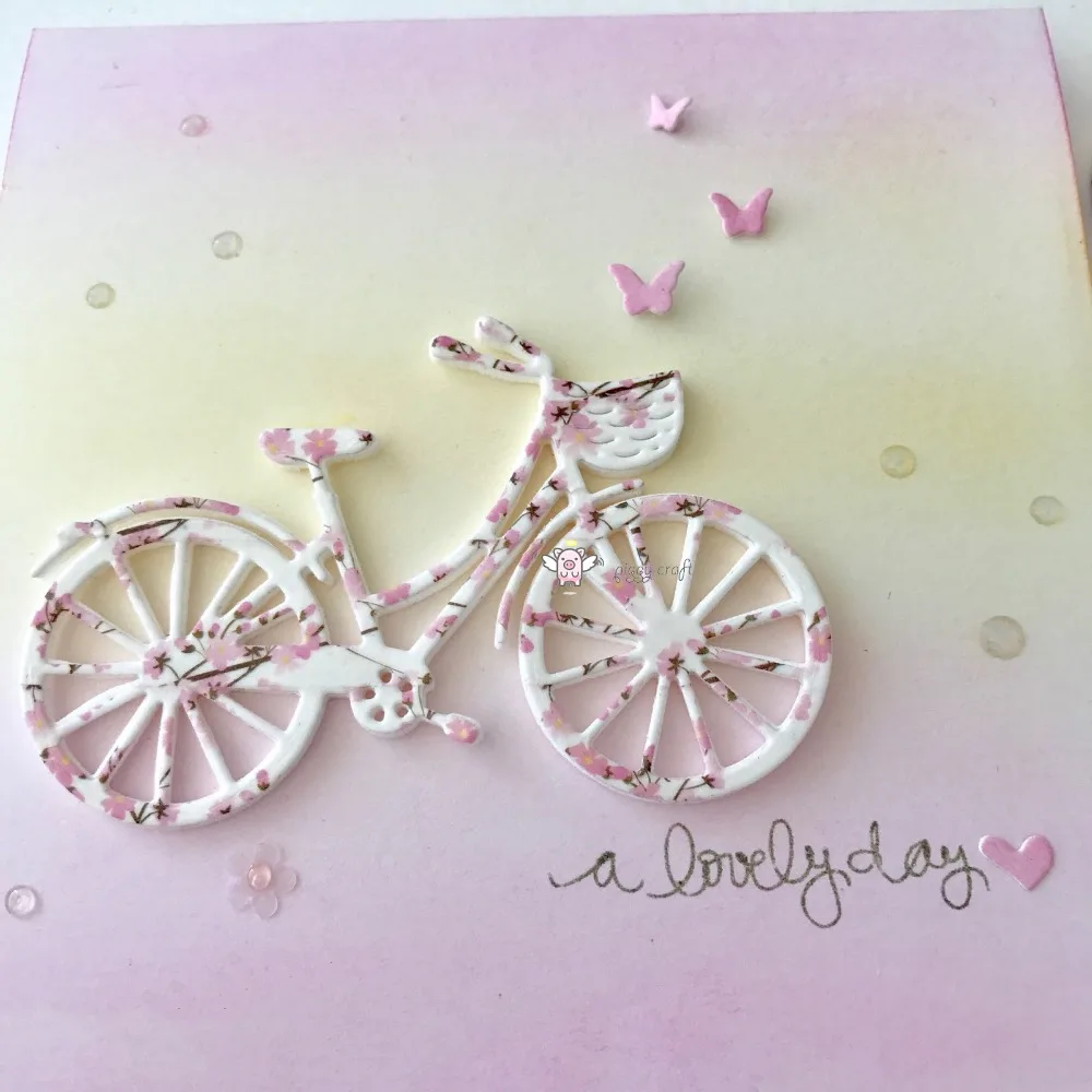 Piggy Craft metal cutting dies cut die mold Love butterfly bicycle Scrapbook paper craft knife mould blade punch stencils dies