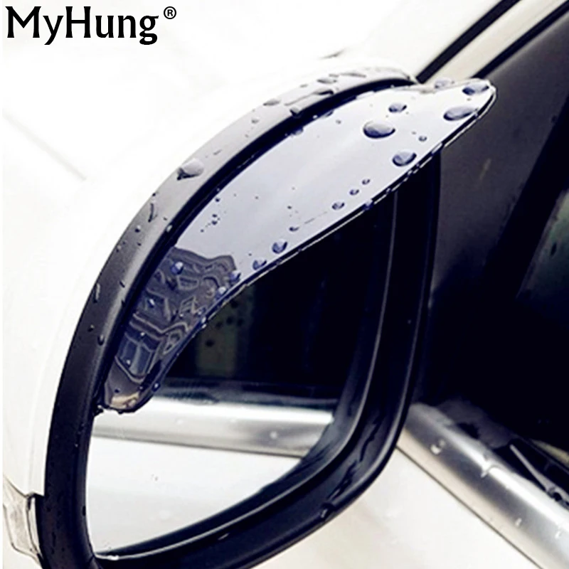 Universal Flexible PVC Car Rear View Mirror Sticker Rain Shield Guard Auto Rearview Mirrors Rain Shade Rainproof Eyebrow Cover