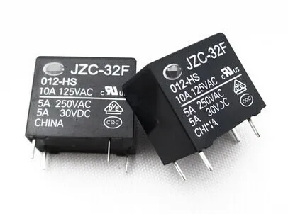 

10pcs/Lot HF32F-12V-HS relay JZC-32F-012-HS3 5A 250VAC4 pin set normally open