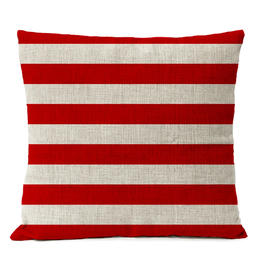 Nordic Geometric Red Christmas Pillow Cover Stripe Cushion Cover Home Decorative Throw Linen Pillowcase sofa Pillow Covers