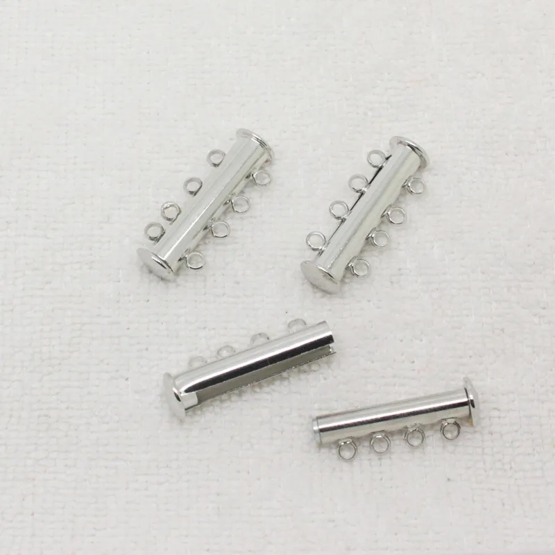 5x25mm Silver Plated 4 Rows Strong Magnetic Clasps,Beads For DIY Jewelry making ,We provide mixed wholesale for all items!