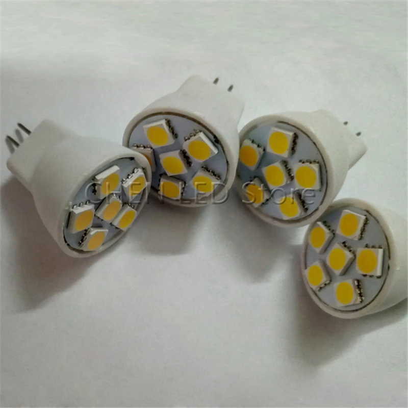 2017 새로운 도착 MR8 Led 스포트 라이트 5050 SMD 램프 빛 6Leds GU4 ACDC12V DC8-30V 2W 따뜻한 화이트 유리 바디 LED 전구 1 개/몫