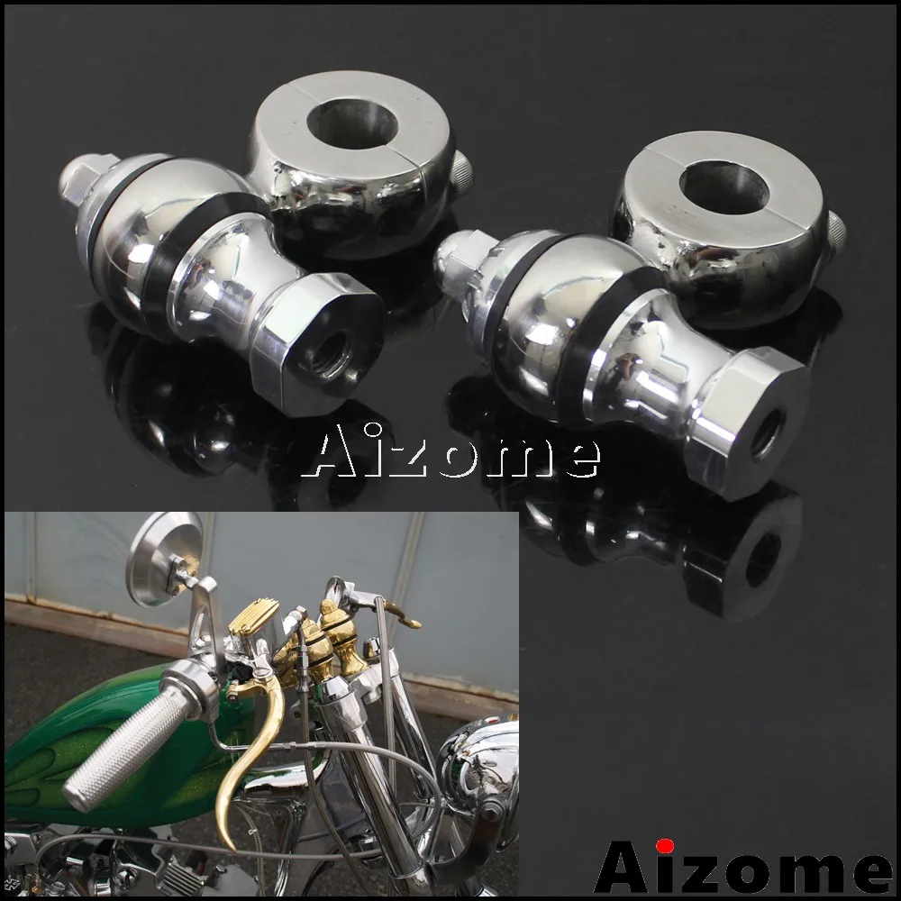 Silver Motorcycle Custom 22mm Handlebar Adapters Clamps For Honda Yamaha Suzuki Kawasaki Spear Spike Style 7/8