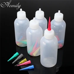 Aomily 5pcs/Set Jam Painting Squeeze Bottles with 35 Nozzles Cake Decor Family Baking Pastry 50ML Bottle Drawing Tools Jam Pot