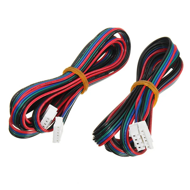 Free Shipping 4pcs 100cm/200cm 4pin to 6pin XH2.54 NEMA 17 Stepper Motor Cable DuPont line For 42 Stepper Motor