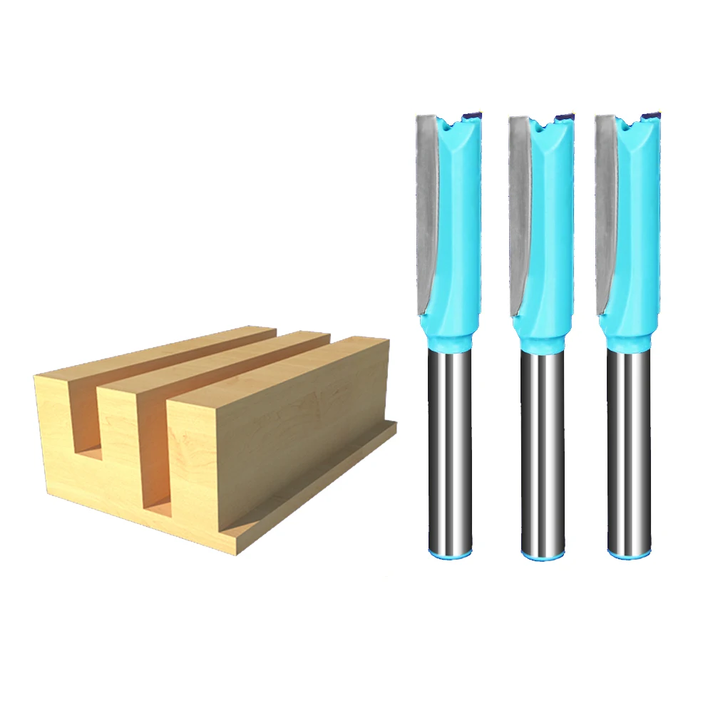 

3pcs 1/4 shank 6.35mm length 30mm Straight end mill trimmer cleaning wood working tools milling cutter 9271