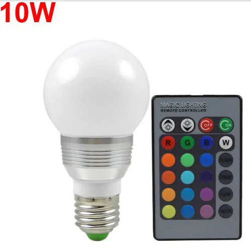 3W RGB E27 led bulb Lamp 5w 10w 15wSpot light 16 Color 85-265V +24Key IR Remote Control