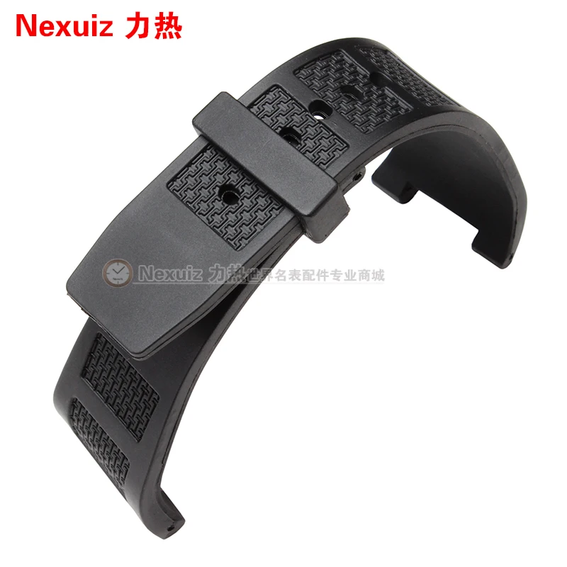 30*16mm Notch Waterproof Rubber Watchband for IW323601 IW376501 IW322503 Wristband Silicone Strap Black Bracelet