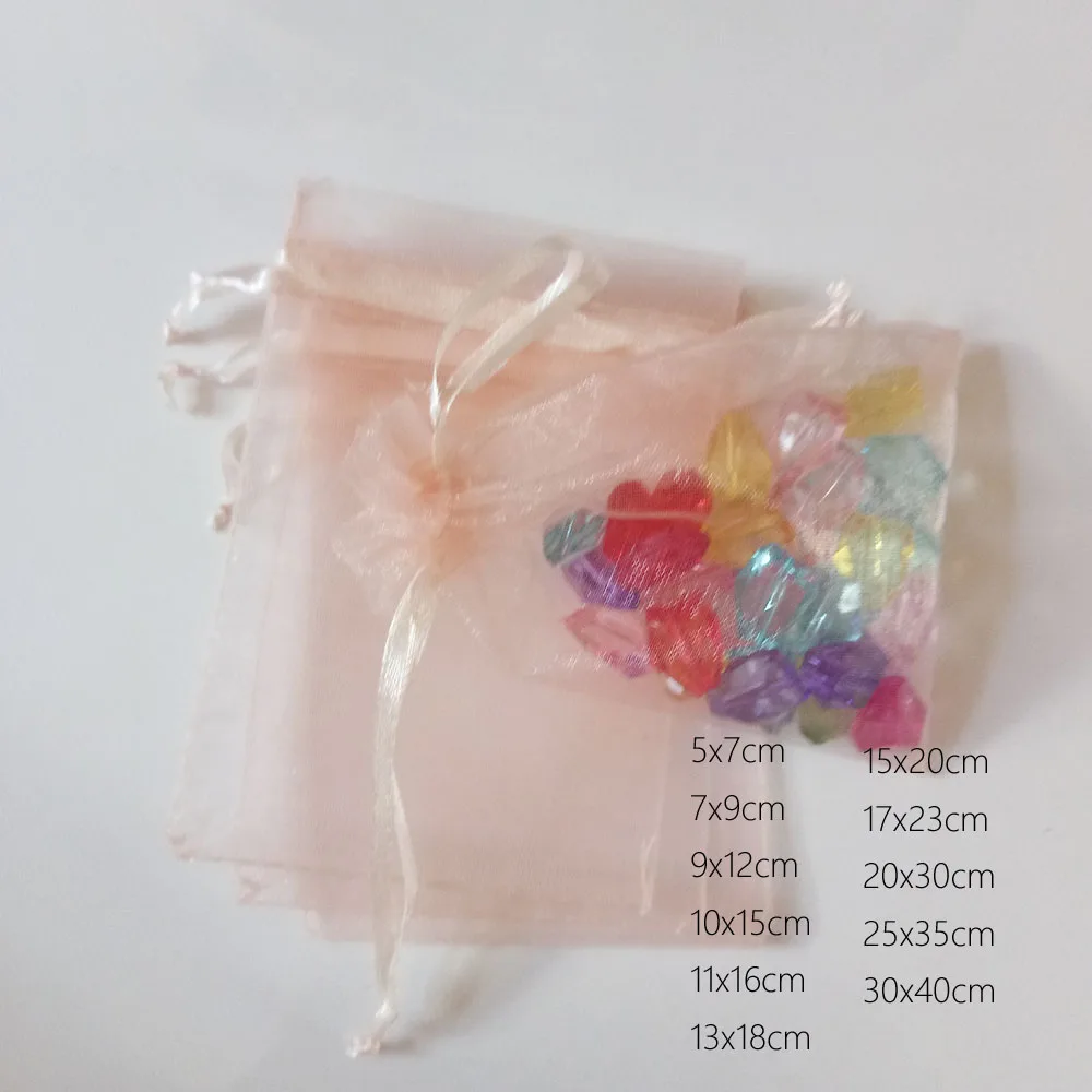 

1000pcs Champagne Gift Bags For Jewelry Bags Packaging Organza Bag Drawstring Bag Wedding/Woman Travel Storage Display Pouches