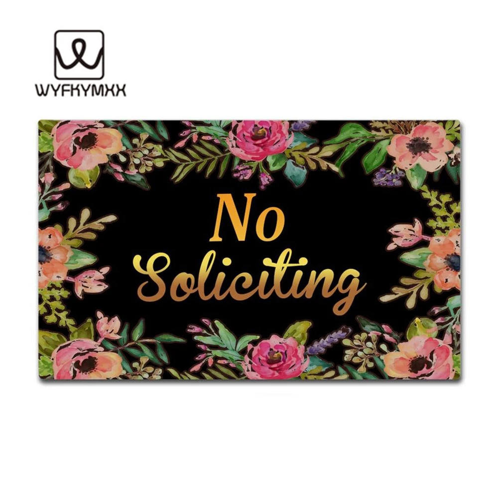 

Fall Door Mats No Soliciting - Rubber Backing Anti-Slip 30 in. x 18 in. 6mm Thickness