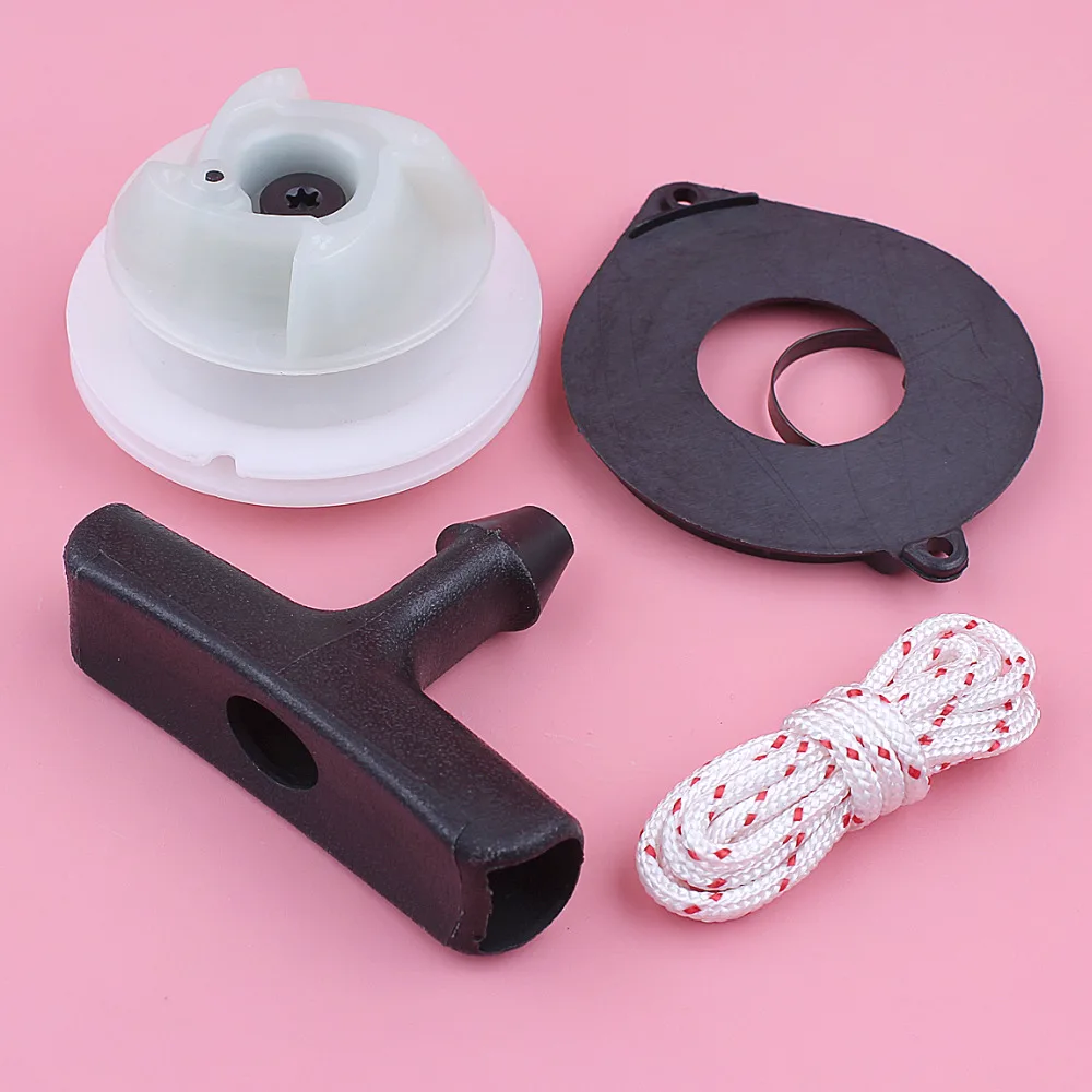 Kit fune con impugnatura a molla per puleggia di avviamento a strappo per Husqvarna 435 440 445 445E 450E strumento da giardino per motosega sostituire il pezzo di ricambio